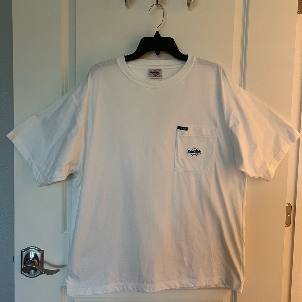 Paris Hard Rock Cafe Unisex White Short Sleeve Tee